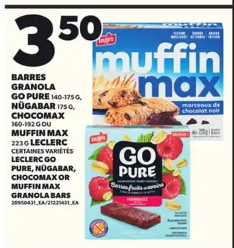 Provigo BARRES GRANOLA GO PURE 140-175 G, NÜGABAR 175 G, CHOCOMAX 160-192 G OU MUFFIN MAX 223 G LECLERC offer