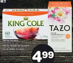 Marches Tradition KING COLE ORANGE PEKOE (60) TEA OR TAZO (20) HERBAL TEA BAGS offer