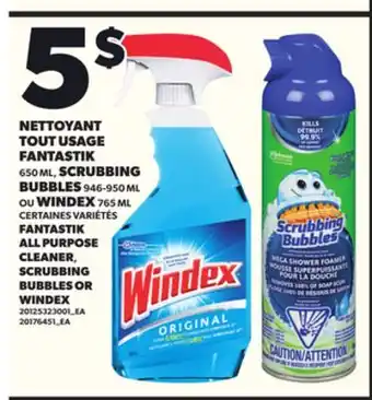 Provigo NETTOYANT TOUT USAGE FANTASTIK 650 ML, SCRUBBING BUBBLES 946-950 ML OU WINDEX offer