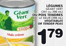 Marches Tradition GÉANT VERT (341 ou 398 mL) VEGETABLES OR TENDER PEAS offer