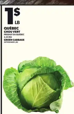 Provigo QUÉBEC CHOU VERT, 2,21/KG offer