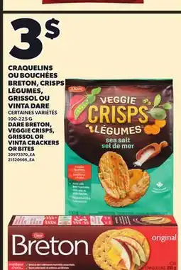 Provigo CRAQUELINS OU BOUCHÉES BRETON, CRISPS LÉGUMES, GRISSOL OU VINTA DARE, 100-225 G offer