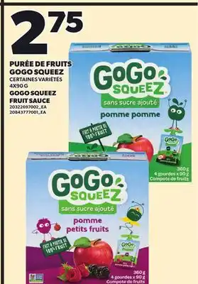 Provigo PURÉE DE FRUITS GOGO SQUEEZ, 4X90 G offer