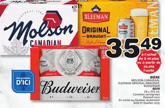 Marches Tradition MOLSON CANADIAN, SLEEMAN ORIGINAL DRAUGHT, BUDWEISER BEER offer