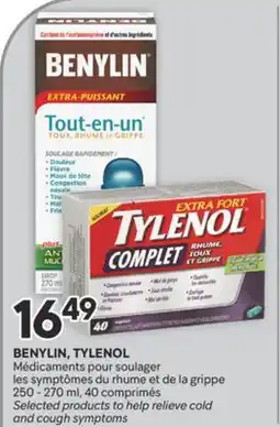 Brunet BENYLIN, TYLENOL Médicaments pour soulager les symptômes du rhume et de la grippe offer