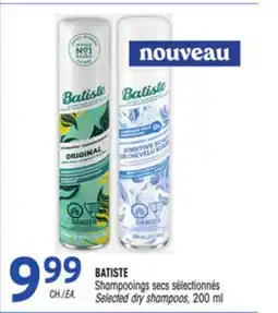 Uniprix BATISTE Shampooings secs sélectionnés/Selected dry shampoos offer