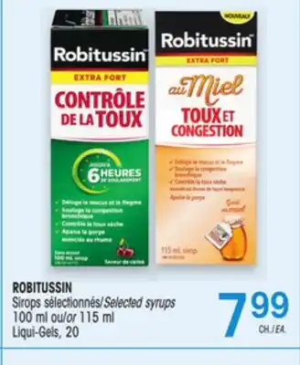 Uniprix ROBITUSSIN Sirops sélectionnés/Selected syrups offer