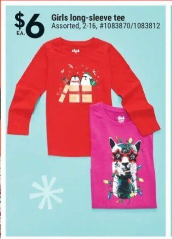 Giant Tiger Girls long-sleeve tee offer