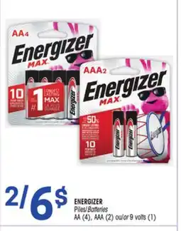 Uniprix ENERGIZER Piles/Batteries offer