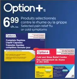 Proxim OPTION+ Selected pain relief flu or cold symptoms offer