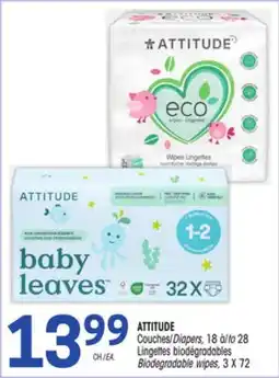 Uniprix ATTITUDE Couches/Diapers, Lingettes biodégradables Biodegradable wipes offer