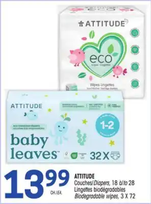 Uniprix ATTITUDE Couches/Diapers, Lingettes biodégradables Biodegradable wipes offer