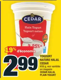 Super C YOGOURT NATURE HALAL CEDAR | CEDAR HALAL PLAIN YOGURT offer