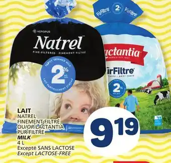 Marché Bonichoix LAIT NATREL FINEMENT FILTRÉ OU LACTANTIA PUR FILTRE offer