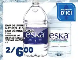 Marché Bonichoix ESKA NATURAL OR DEMINERALIZED SPRING WATER offer