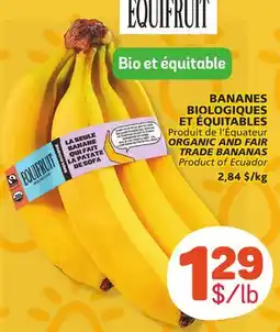 Marché Bonichoix ORGANIC AND FAIR TRADE BANANAS offer