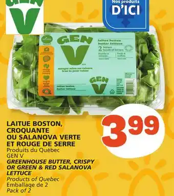 Marché Bonichoix GEN V GREENHOUSE BUTTER, CRISPY OR GREEN & RED SALANOVA LETTUCE offer