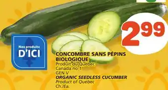 Marché Bonichoix GEN V ORGANIC SEEDLESS CUCUMBER offer