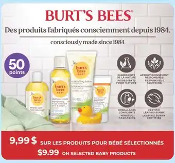 Jean Coutu BURT'S BEES SELECTED BABY PRODUCTS offer