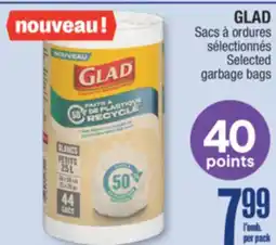 Jean Coutu GLAD Selected garbage bags offer