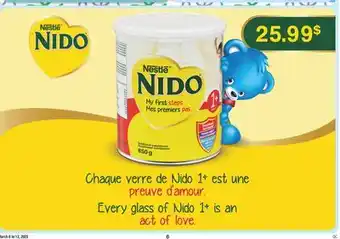 Jean Coutu NESTLE Every glass of NIDO 1+ is an act of love offer