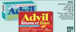 Jean Coutu ADVIL Ibuprofen • 200 mg, 72 • Mini-gels, 70 Night, 40 • Plus, 72 Cold / Sinus / Flu, 40 offer