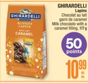 Jean Coutu GHIRARDELLI Lapins Milk chocolate with a caramel filling offer