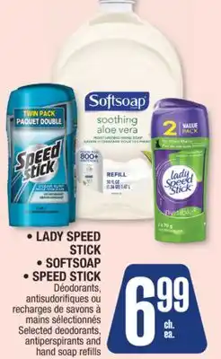 Jean Coutu LADY SPEED STICK, SOFTSOAP, SPEED STICK Selected deodorants, antiperspirants and hand soap refills offer