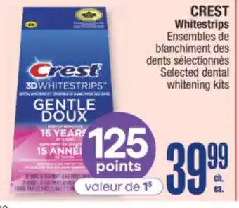 Jean Coutu CREST Whitestrips Selected dental whitening kits offer