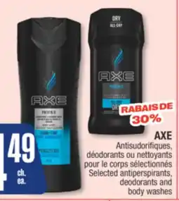 Jean Coutu AXE Selected antiperspirants, deodorants and body washes offer