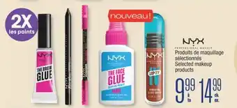 Jean Coutu NYX Selected makeup products offer