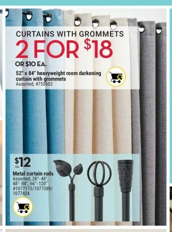 Giant Tiger Metal Curtain Rods offer