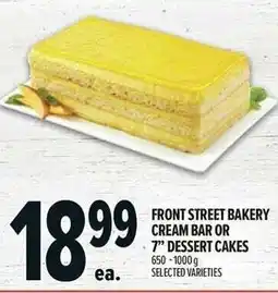 Metro Front street bakery cream bar or 7" dessert cakes offer