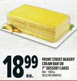 Metro Front street bakery cream bar or 7" dessert cakes offer