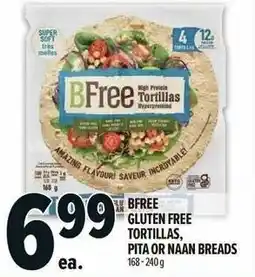 Metro Bfree gluten free tortillas, pita or naan breads offer