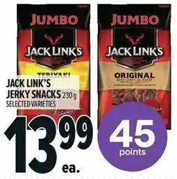 Metro Jack link's jerky snacks offer