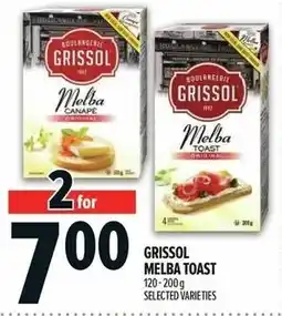 Metro Grissol melba toast offer