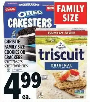 Metro Christie family size cookies or crackers offer