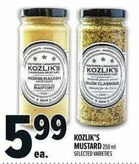 Metro Kozlik's mustard offer