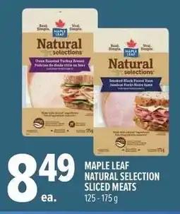 Metro Maple leaf natural selection sliced meats offer