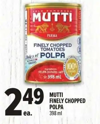 Metro Mutti finely chopped polpa offer