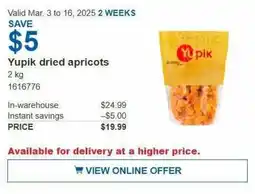 Costco Yupik dried apricots offer