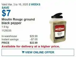 Costco Moulin Rouge ground black pepper offer