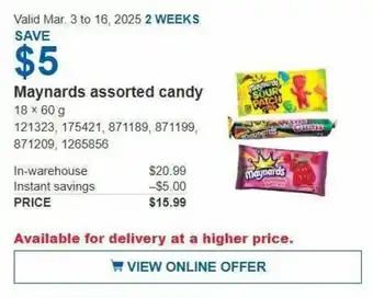 Costco Maynards assorted candy offer