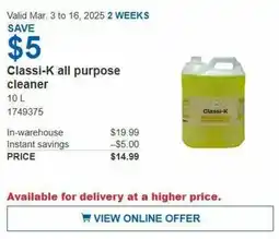 Costco Classi-K all purpose cleaner offer