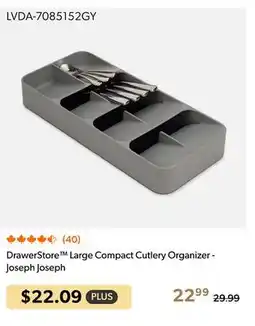 Shopper+ DrawerStore Large Compact Cutlery Organizer - Joseph Joseph offer