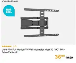 Shopper+ PrimeCables Ultra Slim Full Motion TV Wall Mount for Most 43-90 TVs offer