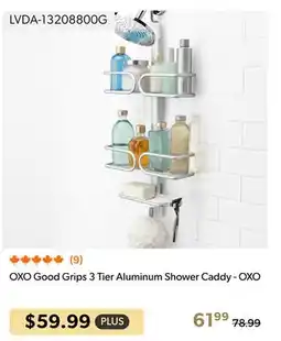 Shopper+ OXO Good Grips 3 Tier Aluminum Shower Caddy offer