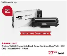 Shopper+ Brother TN760 Compatible Black Toner Cartridge High Yield - With Chip - Moustache - 1/Pack offer