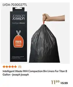 Shopper+ Joseph Joseph Intelligent Waste IW4 Compaction Bin Liners For Titan 8 Gallon offer